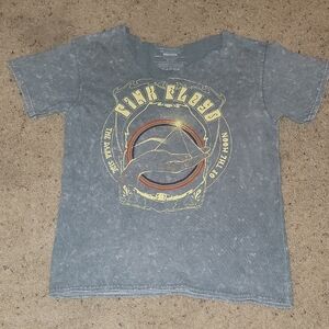 Pink Floyd T-Shirt - Distressed Gray with Rainbow